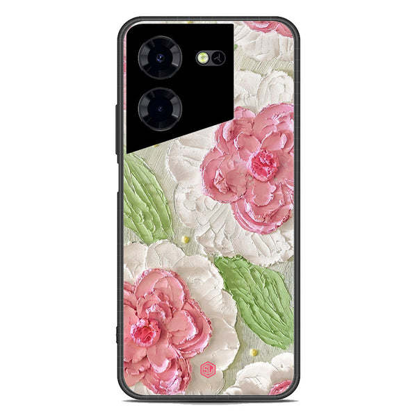 Floral Series Soft Phone Case - Premium Glass Case - Design 13 - Tecno Pova 5 Pro
