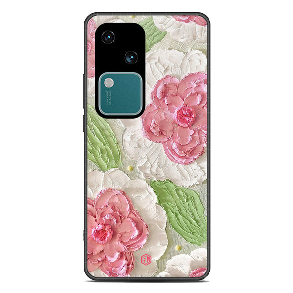 Floral Series Soft Phone Case - Premium Glass Case - Design 13 - Vivo V30