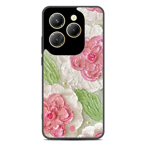 Floral Series Soft Phone Case - Premium Glass Case - Design 13 - Infinix Hot 40 Pro