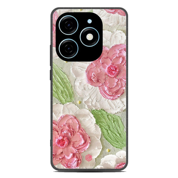 Floral Series Soft Phone Case - Premium Glass Case - Design 13 - Tecno Spark 20C