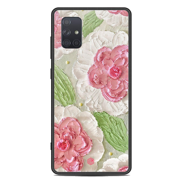 Floral Series Soft Phone Case - Premium Glass Case - Design 13 - Samsung Galaxy A71