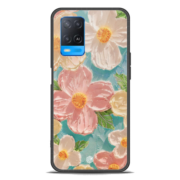 Floral Series Soft Phone Case - Premium Glass Case - Design 16 - Oppo A55 4G