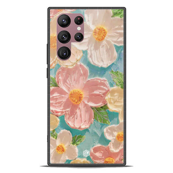 Floral Series Soft Phone Case - Premium Glass Case - Design 16 - Samsung Galaxy S22 Ultra 5G