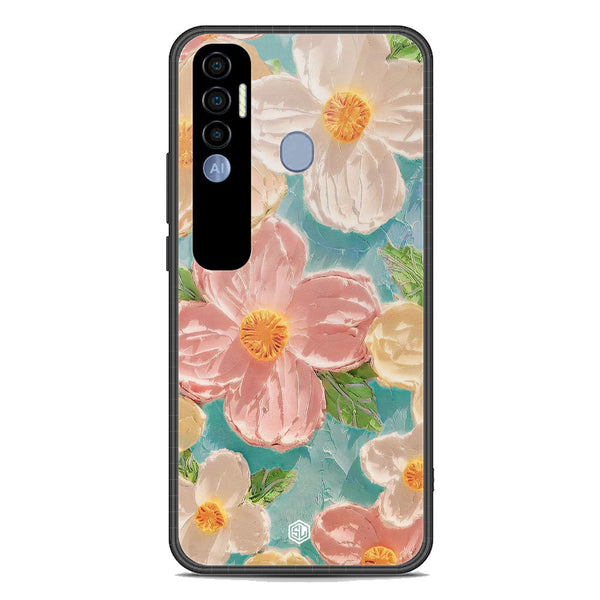 Floral Series Soft Phone Case - Premium Glass Case - Design 16 - Tecno Spark 7 Pro