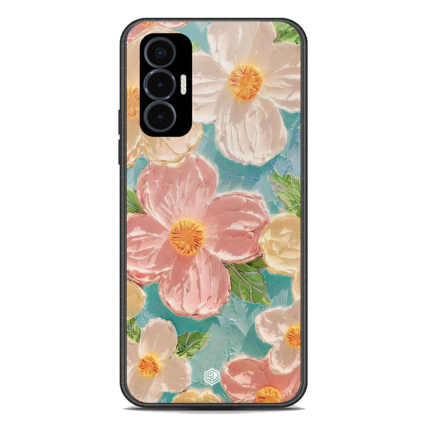 Floral Series Soft Phone Case - Premium Glass Case - Design 16 - Tecno Pova 3