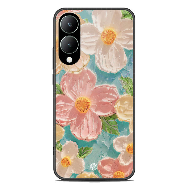 Floral Series Soft Phone Case - Premium Glass Case - Design 16 - Vivo Y17s