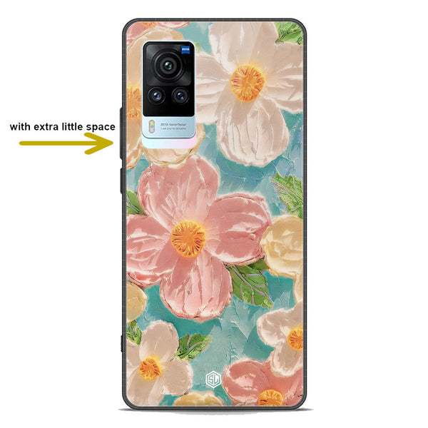 Floral Series Soft Phone Case - Premium Glass Case - Design 16 - Vivo X60