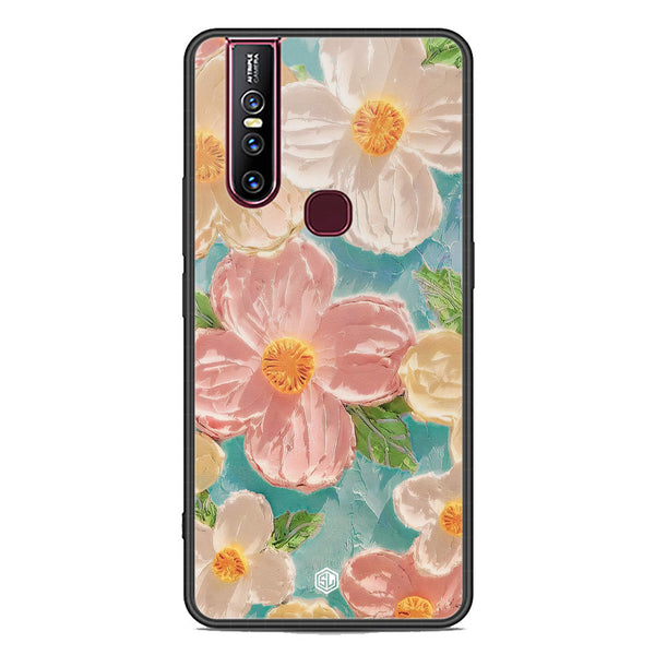 Floral Series Soft Phone Case - Premium Glass Case - Design 16 - Vivo V15