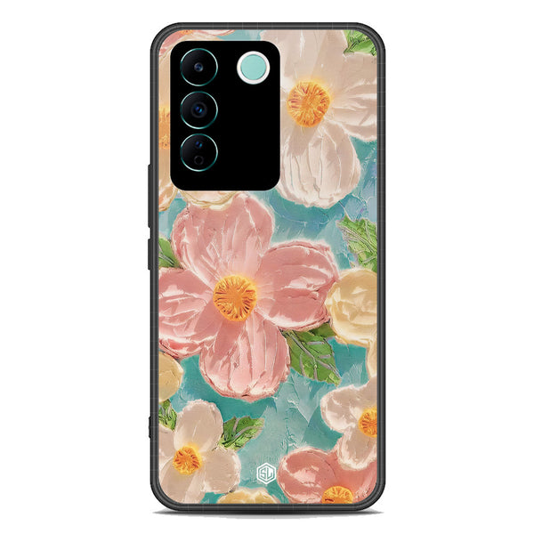 Floral Series Soft Phone Case - Premium Glass Case - Design 16 - Vivo S16e