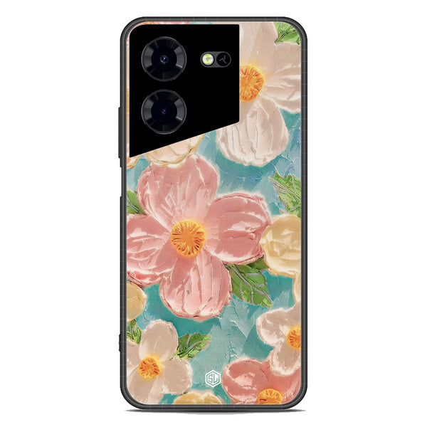 Floral Series Soft Phone Case - Premium Glass Case - Design 16 - Tecno Pova 5 Pro