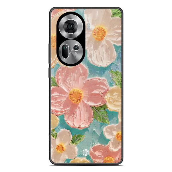 Floral Series Soft Phone Case - Premium Glass Case - Design 16 - Oppo Reno 11