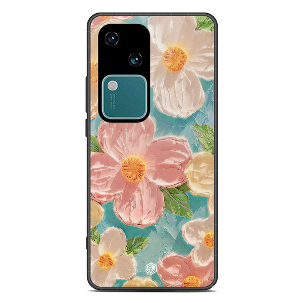 Floral Series Soft Phone Case - Premium Glass Case - Design 16 - Vivo V30