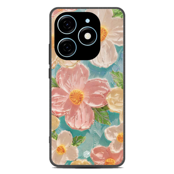 Floral Series Soft Phone Case - Premium Glass Case - Design 16 - Tecno Spark 20C