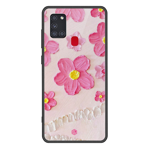 Floral Series Soft Phone Case - Premium Glass Case - Design 2 - Samsung Galaxy A21s