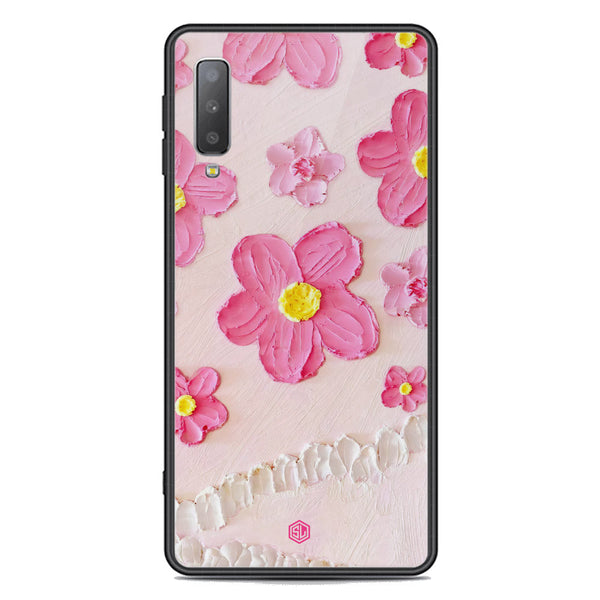 Floral Series Soft Phone Case - Premium Glass Case - Design 2 - Samsung Galaxy A7 2018