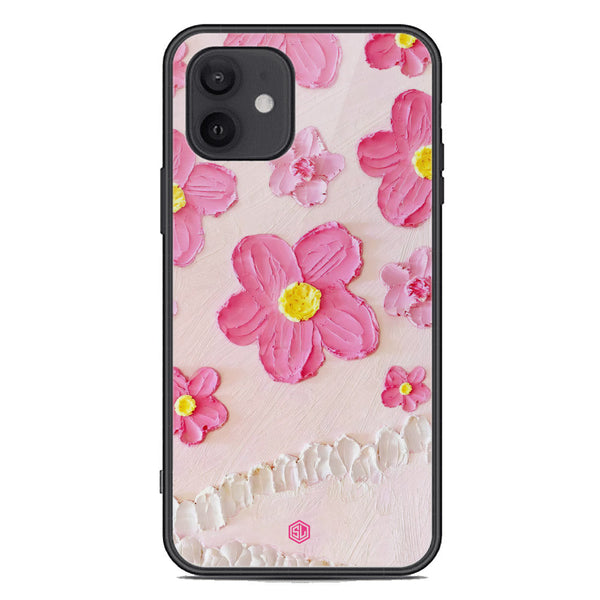 Floral Series Soft Phone Case - Premium Glass Case - Design 2 - iPhone 12