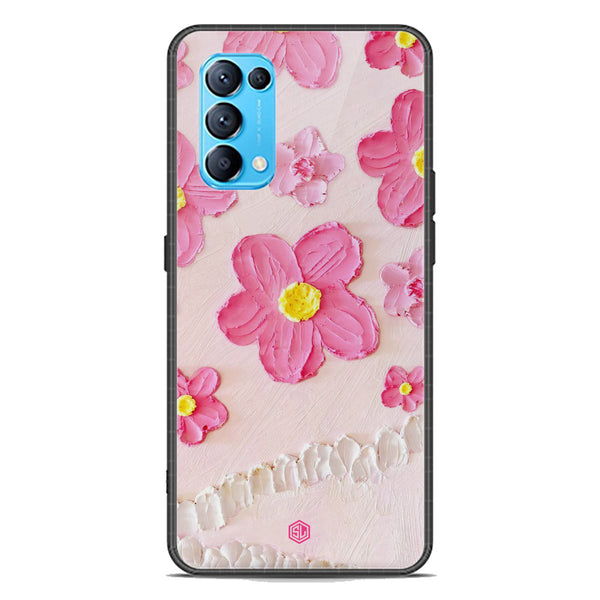 Floral Series Soft Phone Case - Premium Glass Case - Design 2 - Oppo Find X3 Lite