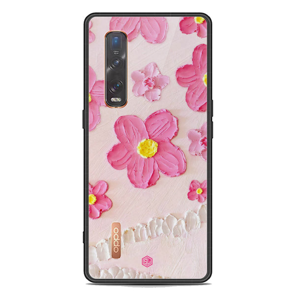 Floral Series Soft Phone Case - Premium Glass Case - Design 2 - Oppo Find X2 Pro