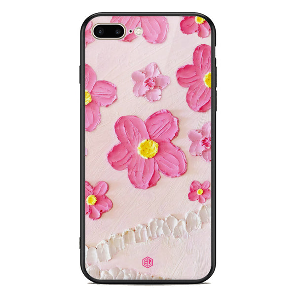 Floral Series Soft Phone Case - Premium Glass Case - Design 2 - iPhone 8 Plus / 7 Plus