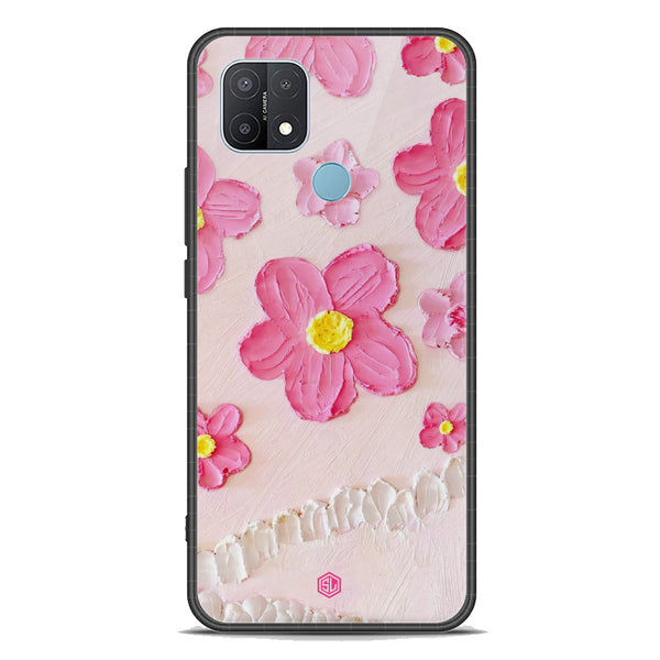 Floral Series Soft Phone Case - Premium Glass Case - Design 2 - Oppo A15