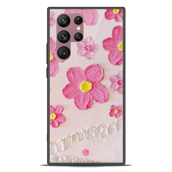 Floral Series Soft Phone Case - Premium Glass Case - Design 2 - Samsung Galaxy S22 Ultra 5G