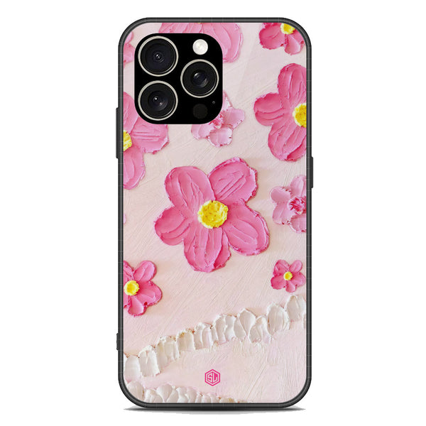 Floral Series Soft Phone Case - Premium Glass Case - Design 2 - iPhone 15 Pro