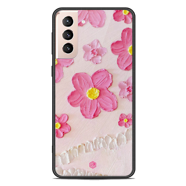 Floral Series Soft Phone Case - Premium Glass Case - Design 2 - Samsung Galaxy S22 5G