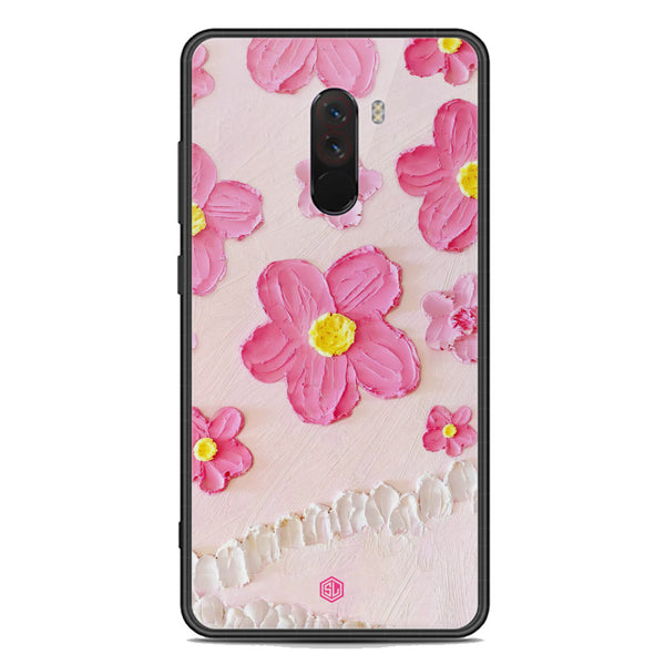 Floral Series Soft Phone Case - Premium Glass Case - Design 2 - Xiaomi Pocophone F1