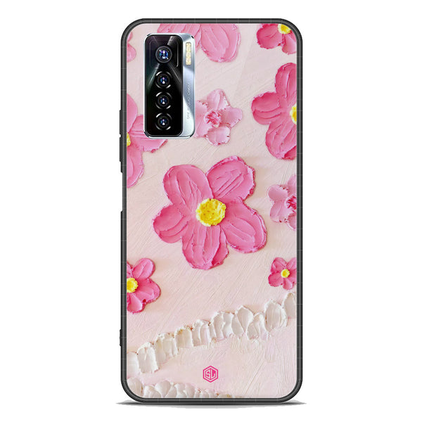 Floral Series Soft Phone Case - Premium Glass Case - Design 2 - Tecno Camon 17 Pro