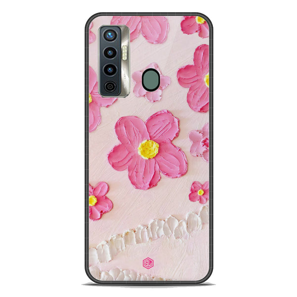 Floral Series Soft Phone Case - Premium Glass Case - Design 2 - Tecno Camon 17