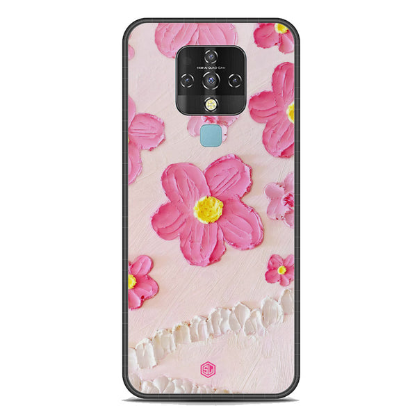 Floral Series Soft Phone Case - Premium Glass Case - Design 2 - Tecno Camon 16