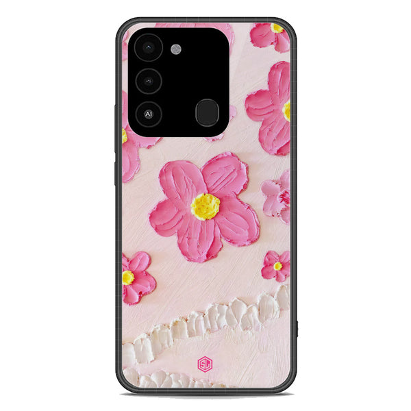 Floral Series Soft Phone Case - Premium Glass Case - Design 2 - Tecno Spark 8C