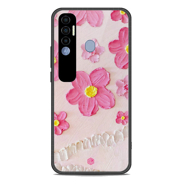 Floral Series Soft Phone Case - Premium Glass Case - Design 2 - Tecno Spark 7 Pro