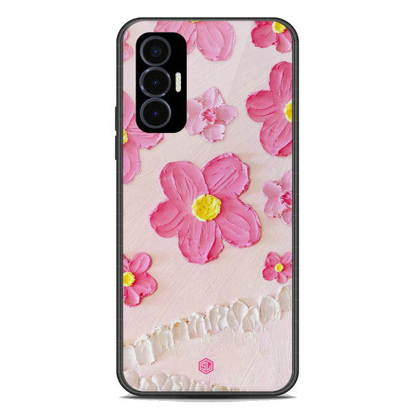 Floral Series Soft Phone Case - Premium Glass Case - Design 2 - Tecno Pova 3