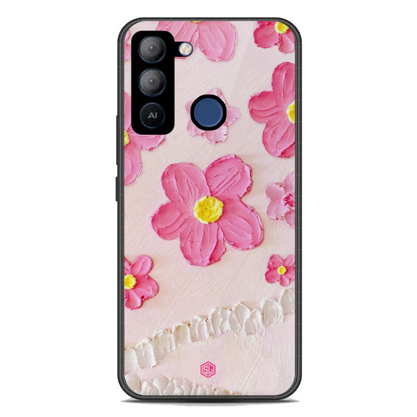 Floral Series Soft Phone Case - Premium Glass Case - Design 2 - Tecno Pop 5 LTE