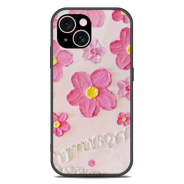 Floral Series Soft Phone Case - Premium Glass Case - Design 2 - iPhone 15 Plus