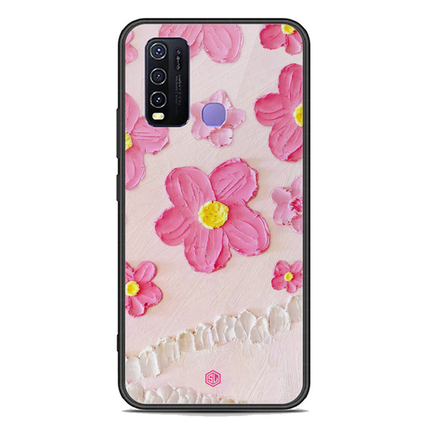 Floral Series Soft Phone Case - Premium Glass Case - Design 2 - Vivo Y50