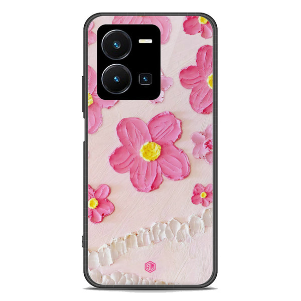 Floral Series Soft Phone Case - Premium Glass Case - Design 2 - Vivo Y35