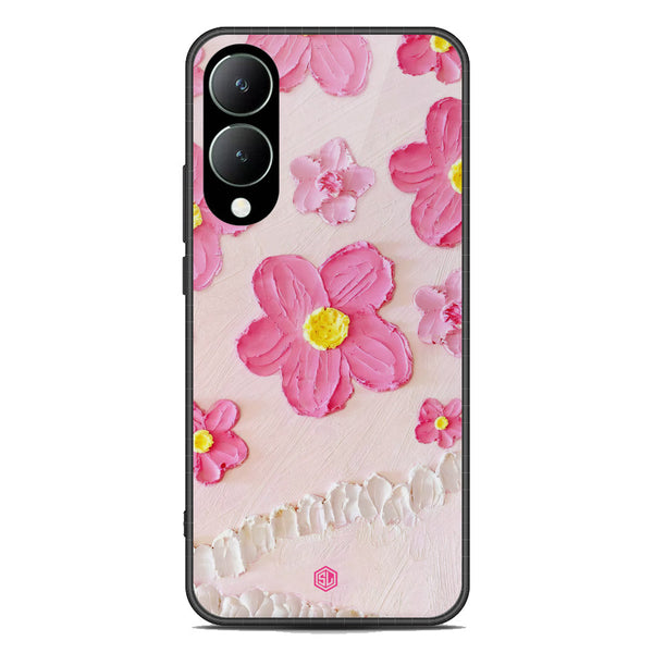 Floral Series Soft Phone Case - Premium Glass Case - Design 2 - Vivo Y17s