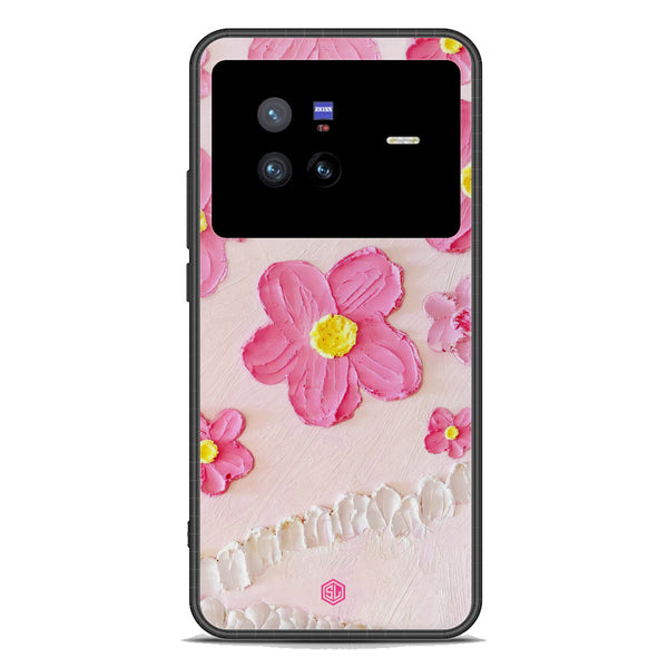 Floral Series Soft Phone Case - Premium Glass Case - Design 2 - Vivo X80