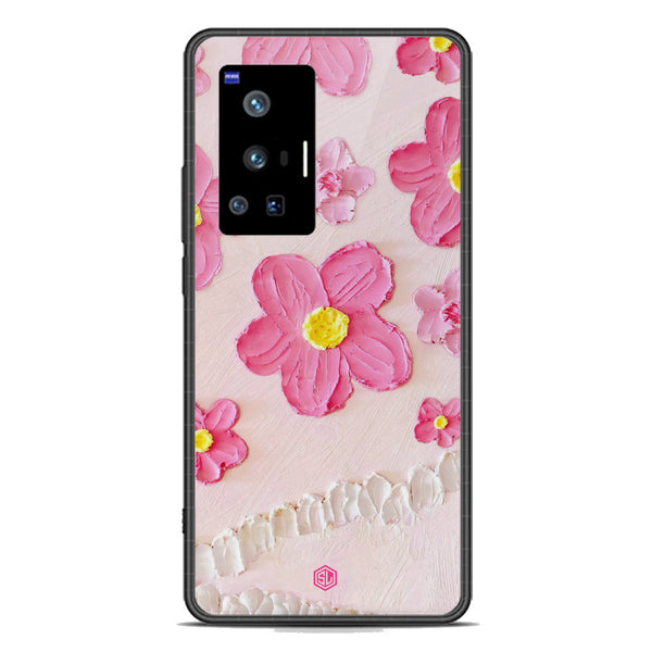 Floral Series Soft Phone Case - Premium Glass Case - Design 2 - Vivo X70 Pro