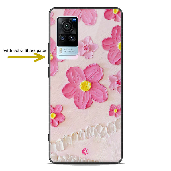 Floral Series Soft Phone Case - Premium Glass Case - Design 2 - Vivo X60