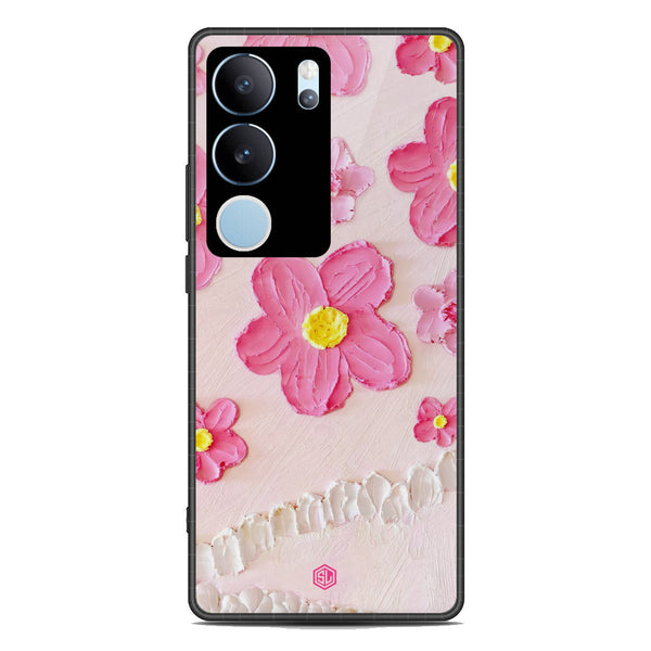 Floral Series Soft Phone Case - Premium Glass Case - Design 2 - Vivo V29