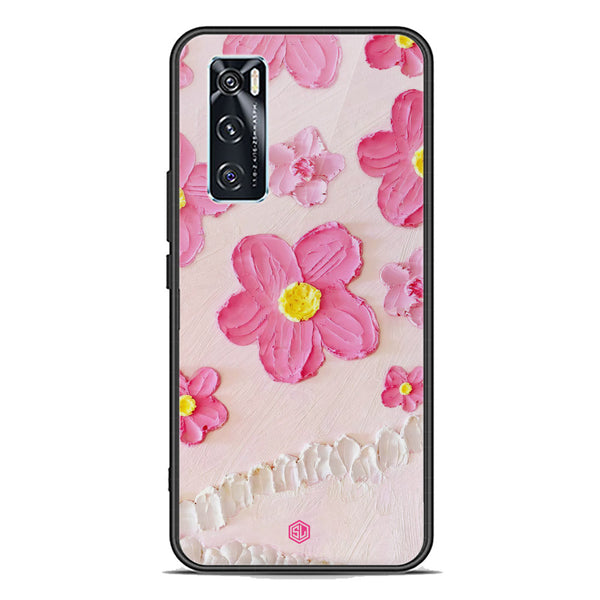 Floral Series Soft Phone Case - Premium Glass Case - Design 2 - Vivo V20 SE