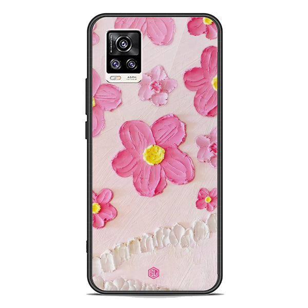 Floral Series Soft Phone Case - Premium Glass Case - Design 2 - Vivo V20