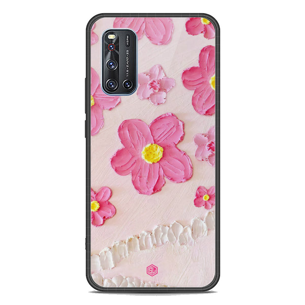 Floral Series Soft Phone Case - Premium Glass Case - Design 2 - Vivo V19