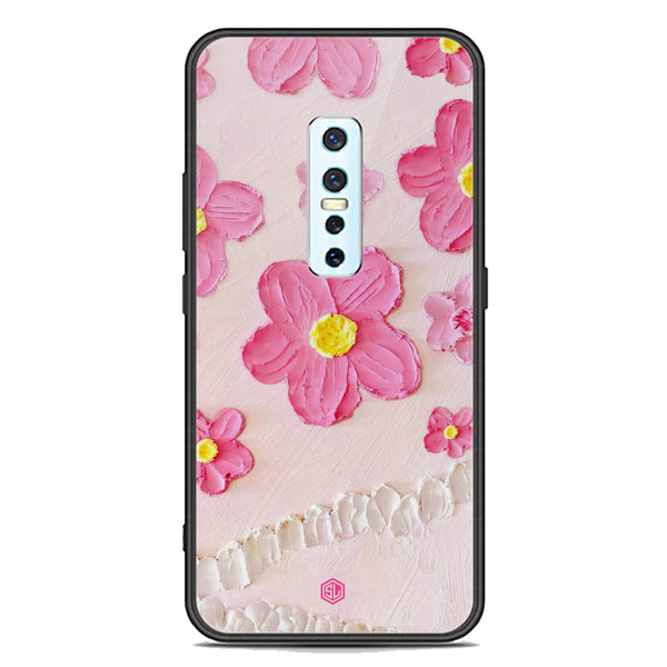 Floral Series Soft Phone Case - Premium Glass Case - Design 2 - Vivo V17 Pro