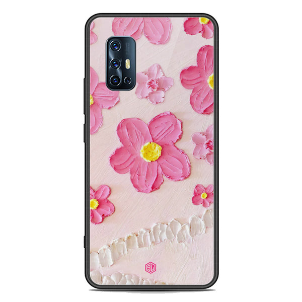 Floral Series Soft Phone Case - Premium Glass Case - Design 2 - Vivo V17