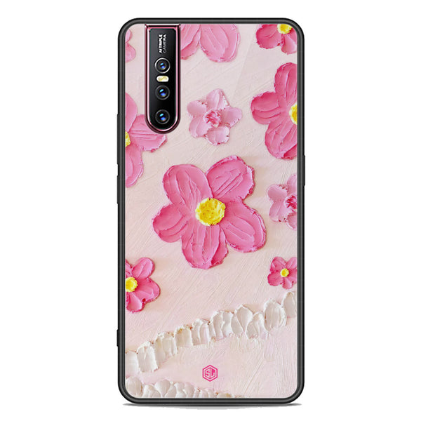 Floral Series Soft Phone Case - Premium Glass Case - Design 2 - Vivo V15 Pro