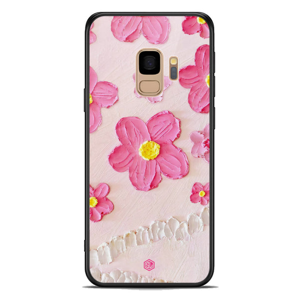Floral Series Soft Phone Case - Premium Glass Case - Design 2 - Samsung Galaxy S9